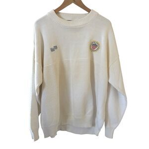 Vintage McBriar Mens Sweater United States Soccer Federation XL White Retro 90s